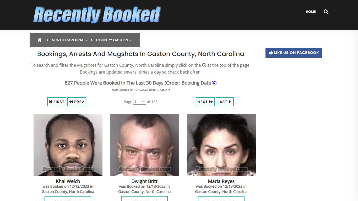 Bookings, Arrests and Mugshots in Gaston County, North Carolina